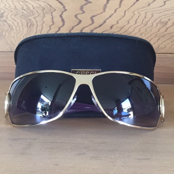 Gucci Accessories - Authentic GUCCI sunglasses purple & gold NWOT